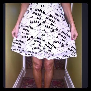 Forever 21 SKIRT *NWT* white/black birds